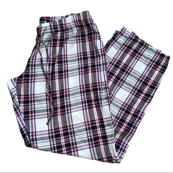 La Senza Women’s Pajama Pants Tartan lounge in Large w Drawstrings 100% Cotton - Picture 1 of 6